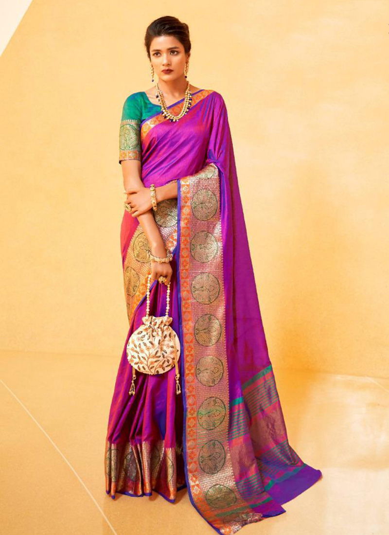 Kundan Lichi Silk Festival Wear Fancy sarees Collection 106001-106008